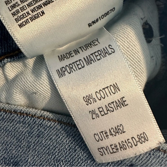 Agolde Skinny Jeans Ripped Distressed Blue Cotton Denim High Rise Size 30 - Picture 7 of 8